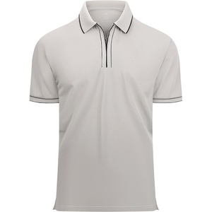 SAMERM Mens Golf Shirts Dry Fit Performance Sport Polo Shirts for Men | Moisture Wicking Casual Print Golf Shirt Short Sleeve Stiff Collar 4-Way Stretch Lightweight Comfort for Sport,Work,Stay Cool(Grey Polo Shirt)
