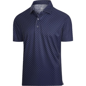 SAMERM Mens Golf Shirts Dry Fit Performance Sport Polo Shirts for Men | Moisture Wicking Casual Print Golf Shirt Short Sleeve Stiff Collar 4-Way Stretch Lightweight Comfort for Sport,Work,Stay Cool(Navy Sail Golf Shirt)