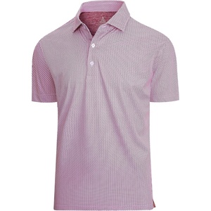 SAMERM Mens Golf Shirts Dry Fit Performance Sport Polo Shirts for Men | Moisture Wicking Casual Print Golf Shirt Short Sleeve Stiff Collar 4-Way Stretch Lightweight Comfort for Sport,Work,Stay Cool(Wine Diamond Golf Shirt)