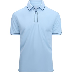 SAMERM Mens Golf Shirts Dry Fit Performance Sport Polo Shirts for Men | Moisture Wicking Casual Print Golf Shirt Short Sleeve Stiff Collar 4-Way Stretch Lightweight Comfort for Sport,Work,Stay Cool(Blue Polo Shirt)