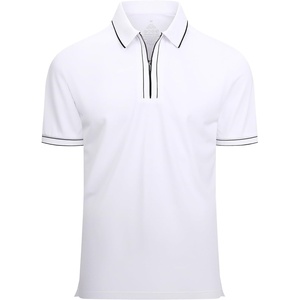 SAMERM Mens Golf Shirts Dry Fit Performance Sport Polo Shirts for Men | Moisture Wicking Casual Print Golf Shirt Short Sleeve Stiff Collar 4-Way Stretch Lightweight Comfort for Sport,Work,Stay Cool(White Polo Shirt)