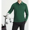 SAMERM Men’s Long Sleeve Polo Shirts Moisture Wicking Golf Shirts Soft | 4-Way Stretch Performance Collared Shirt, UPF 50+,Dry Fit& Lightweight, Ideal for Golf,Office Work,Casual Wear,(Mens Polo Green)