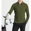 SAMERM Men’s Long Sleeve Polo Shirts Moisture Wicking Golf Shirts Soft | 4-Way Stretch Performance Collared Shirt, UPF 50+,Dry Fit& Lightweight, Ideal for Golf,Office Work,Casual Wear,(Mens Polo Olive Green)