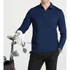 SAMERM Men’s Long Sleeve Polo Shirts Moisture Wicking Golf Shirts Soft | 4-Way Stretch Performance Collared Shirt, UPF 50+,Dry Fit& Lightweight, Ideal for Golf,Office Work,Casual Wear,(Mens Polo Navy)