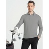 SAMERM Men’s Long Sleeve Polo Shirts Moisture Wicking Golf Shirts Soft | 4-Way Stretch Performance Collared Shirt, UPF 50+,Dry Fit& Lightweight, Ideal for Golf,Office Work,Casual Wear,(Mens Polo Grey)