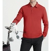 SAMERM Men’s Long Sleeve Polo Shirts Moisture Wicking Golf Shirts Soft | 4-Way Stretch Performance Collared Shirt, UPF 50+,Dry Fit& Lightweight, Ideal for Golf,Office Work,Casual Wear,(Mens Polo Red)