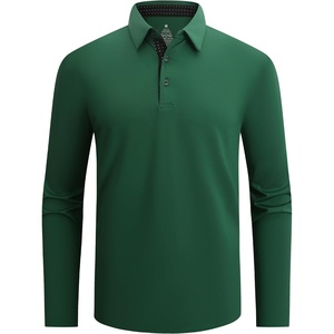 SAMERM Men’s Long Sleeve Polo Shirts Moisture Wicking Golf Shirts Soft | 4-Way Stretch Performance Collared Shirt, UPF 50+,Dry Fit& Lightweight, Ideal for Golf,Office Work,Casual Wear,(Mens Polo Green)