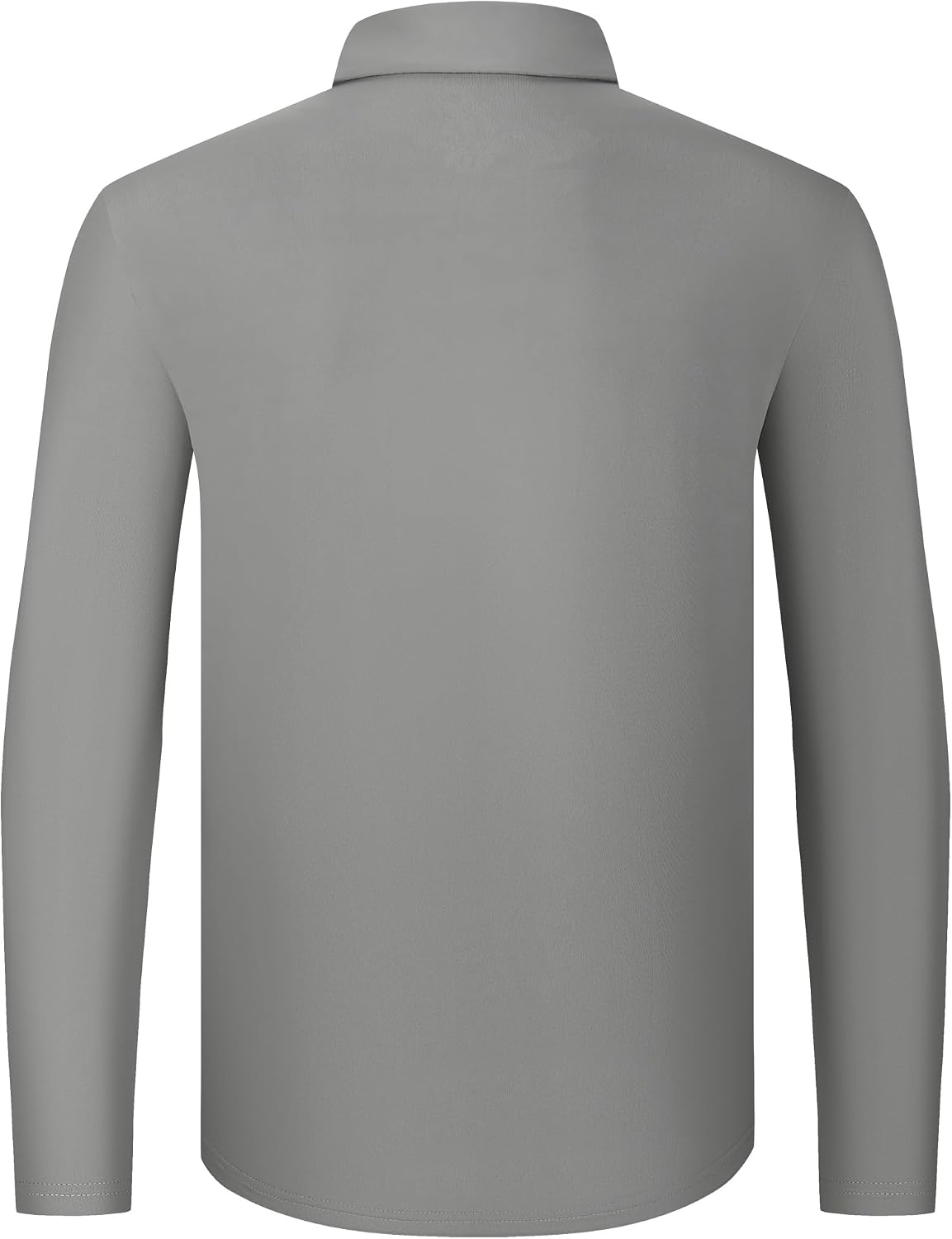 image:imageSAMERM Mens Long Sleeve Polo Shirts Moisture Wicking Golf Shirts SoftMens Polo Grey