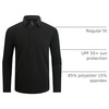 SAMERM Men’s Long Sleeve Polo Shirts Moisture Wicking Golf Shirts Soft(Mens Polo Black)