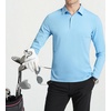 SAMERM Men’s Long Sleeve Polo Shirts Moisture Wicking Golf Shirts Soft(Mens Polo Blue)