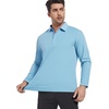 SAMERM Men’s Long Sleeve Polo Shirts Moisture Wicking Golf Shirts Soft(Mens Polo Blue)