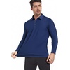 SAMERM Men’s Long Sleeve Polo Shirts Moisture Wicking Golf Shirts Soft(Mens Polo Navy)