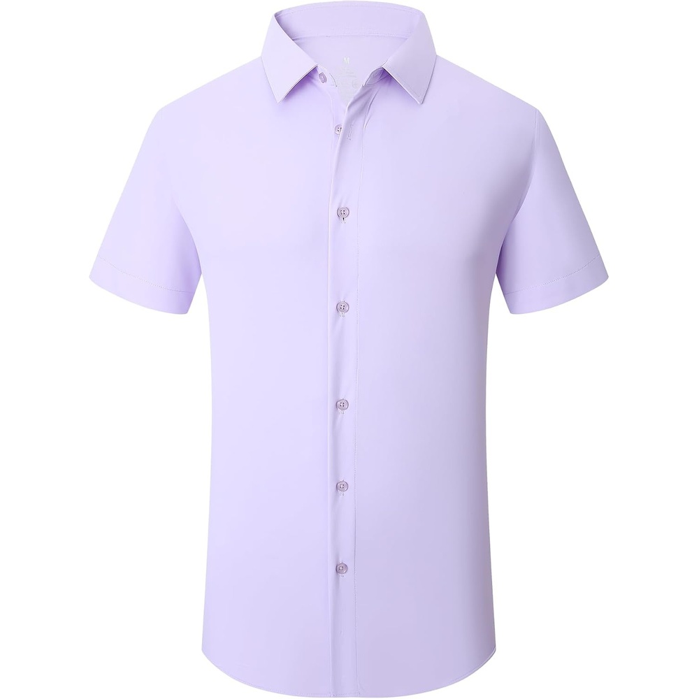 image:imageSAMERM Mens Dress Shirt Stretch Wrinkle Free Casual Button Down ShirtsA7purple
