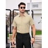 SAMERM Mens Dress Shirt Stretch Wrinkle Free Casual Button Down Shirts(A10-khaki)