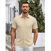SAMERM Mens Dress Shirt Stretch Wrinkle Free Casual Button Down Shirts(A10-khaki)