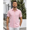 SAMERM Mens Dress Shirt Stretch Wrinkle Free Casual Button Down Shirts(A11-pink)