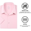 SAMERM Mens Dress Shirt Stretch Wrinkle Free Casual Button Down Shirts(A11-pink)