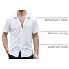 SAMERM Mens Dress Shirt Stretch Wrinkle Free Casual Button Down Shirts(A1-white)