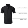 SAMERM Mens Dress Shirt Stretch Wrinkle Free Casual Button Down Shirts(A2-black)