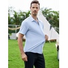 SAMERM Mens Dress Shirt Stretch Wrinkle Free Casual Button Down Shirts(A3-blue)