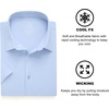 SAMERM Mens Dress Shirt Stretch Wrinkle Free Casual Button Down Shirts(A3-blue)