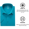 SAMERM Mens Dress Shirt Stretch Wrinkle Free Casual Button Down Shirts(A4-turquoise)