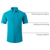 SAMERM Mens Dress Shirt Stretch Wrinkle Free Casual Button Down Shirts(A4-turquoise)