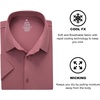 SAMERM Mens Dress Shirt Stretch Wrinkle Free Casual Button Down Shirts(A5-beanpink)