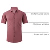 SAMERM Mens Dress Shirt Stretch Wrinkle Free Casual Button Down Shirts(A5-beanpink)
