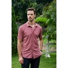 SAMERM Mens Dress Shirt Stretch Wrinkle Free Casual Button Down Shirts(A5-beanpink)