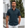 SAMERM Mens Dress Shirt Stretch Wrinkle Free Casual Button Down Shirts(A6-navy)