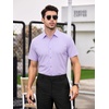 SAMERM Mens Dress Shirt Stretch Wrinkle Free Casual Button Down Shirts(A7-purple)