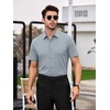 SAMERM Mens Dress Shirt Stretch Wrinkle Free Casual Button Down Shirts(A8-grey)