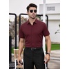 SAMERM Mens Dress Shirt Stretch Wrinkle Free Casual Button Down Shirts(A9-wine)