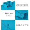 SAMERM Mens Dress Shirt Stretch Wrinkle Free Casual Button Down Shirts(B11-lake Blue)