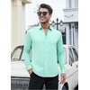 SAMERM Mens Dress Shirt Stretch Wrinkle Free Casual Button Down Shirts(B12-light Green)