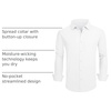SAMERM Mens Dress Shirt Stretch Wrinkle Free Casual Button Down Shirts(B1-white)