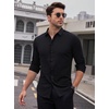 SAMERM Mens Dress Shirt Stretch Wrinkle Free Casual Button Down Shirts(B2-black)