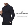 SAMERM Mens Dress Shirt Stretch Wrinkle Free Casual Button Down Shirts(B2-black)