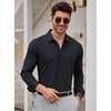 SAMERM Mens Dress Shirt Stretch Wrinkle Free Casual Button Down Shirts(B2-black)