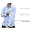 SAMERM Mens Dress Shirt Stretch Wrinkle Free Casual Button Down Shirts(B3-blue)