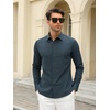 SAMERM Mens Dress Shirt Stretch Wrinkle Free Casual Button Down Shirts(B4-navy)