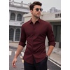 SAMERM Mens Dress Shirt Stretch Wrinkle Free Casual Button Down Shirts(B6-wine)
