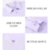 SAMERM Mens Dress Shirt Stretch Wrinkle Free Casual Button Down Shirts(B7-purple)
