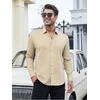 SAMERM Mens Dress Shirt Stretch Wrinkle Free Casual Button Down Shirts(B8-khaki)