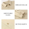SAMERM Mens Dress Shirt Stretch Wrinkle Free Casual Button Down Shirts(B8-khaki)