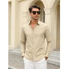 SAMERM Mens Dress Shirt Stretch Wrinkle Free Casual Button Down Shirts(B8-khaki)
