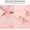 SAMERM Mens Dress Shirt Stretch Wrinkle Free Casual Button Down Shirts(C1-pink)
