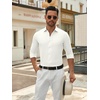 SAMERM Mens Dress Shirt Stretch Wrinkle Free Casual Button Down Shirts(D1-white)
