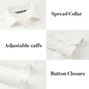SAMERM Mens Dress Shirt Stretch Wrinkle Free Casual Button Down Shirts(D1-white)